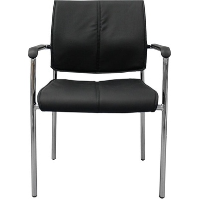 RFG Посетителски стол RFG Flash M, до 120кг, еко кожа, метална база, черен, 4 броя в комплект (B-55/BLACK)