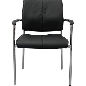 Image 1 of RFG Посетителски стол RFG Flash M, до 120кг, еко кожа, метална база, черен, 4 броя в комплект (B-55/BLACK)