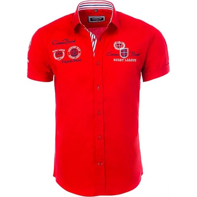 Carisma pánska košeľa krátky rukáv slim fit 9002 červená