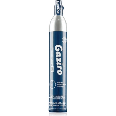 Gaziro Цилиндър CO2 Gaziro, 425 гр, За 60-80 л, Съвместим с модул Jimmy S9, Презареждащ се, Син/инокс (CO2 Gaziro)