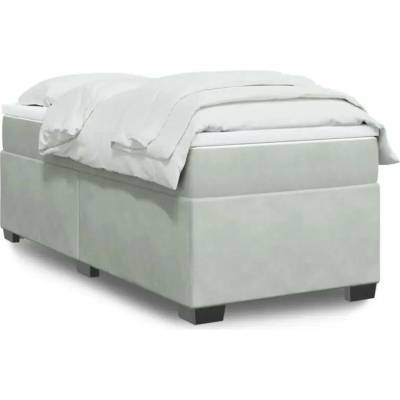 vidaXL 11461.3285245 Boxspring postel s matrací světle šedá samet