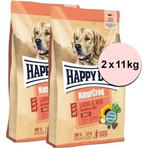 Happy Dog NaturCroq Лосос и Ориз 2 x 11 кг