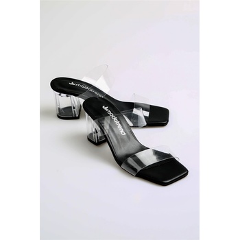 Moda Trend Дамски чехли с прозрачен ток - Черни #369581 (369581_Черно)