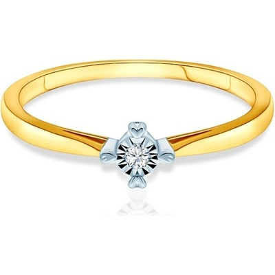 Savicki Zásnubný prsteň dvojfarebné zlato diamant SAVPI KU 38474 Z