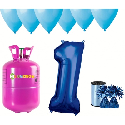 HeliumKing Hélium párty set na 1. narodeniny s modrými balónmi