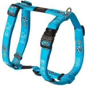 Rogz Fancy Dress Harness XL - Нагръдник лапички, за кучета, вратна обиколка от 56 до 95 см и гръдна от 60 до 100 см. тюркоазно синьо