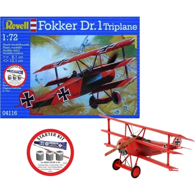 Starter Kit letadlo 74116 Fokker DR.1 Triplane 1:72