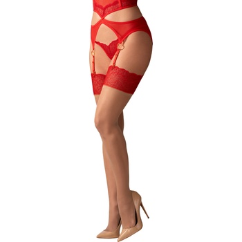 Obsessive Cupide Desir Stockings Red S/M