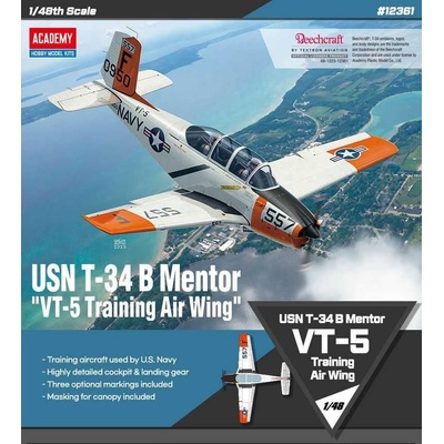 ACADEMY Model Kit letadlo 12361 USN T-34B Mentor VT-5 Training Air Wing 1:48