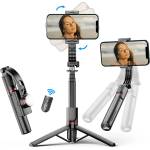 Techsuit Селфи стик със статив и дистанционно управление, 70 см - (L19s) - черен