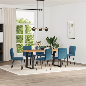 vidaXL Трапезни столове, 6 бр, сини, кадифе (3315689)