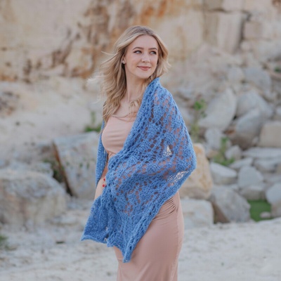 šála šátek alpaka hedvábí Tvá malinová