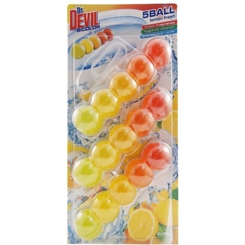 Dr. Devil WC Bicolor 5ball závěsný WC blok Lemon Fresh 3 x 35 g