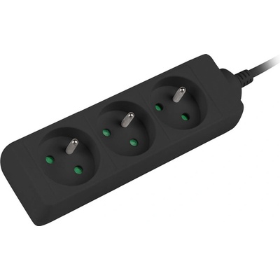 NATEC Prodlužovací kabel Lanberg PS0, 3 zásuvky, 3m, černá PS0-03E-0300-BK