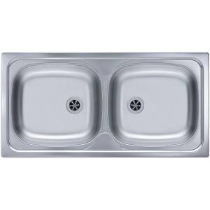 Alveus Basic - Мивка 86х44 см, неръждаема стомана 1008846 (1008846) Мивка за вграждане