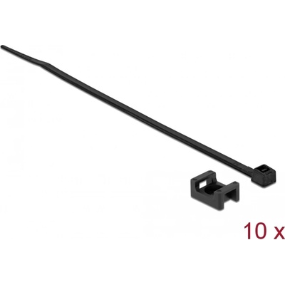 Delock Черен комплект заключващи винтове 15 x 10 mm H 200 x W 3, 6 mm кабел