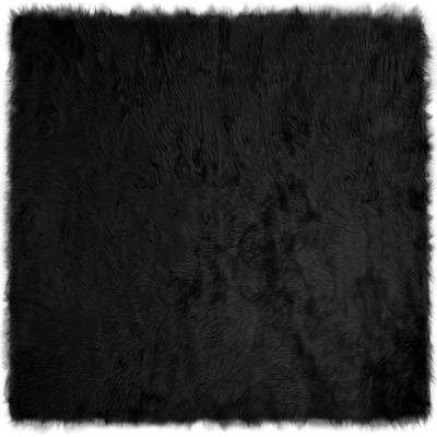 vidaXL Изкуствен овчи килим Tafalla Черно 120 x 120 cm Полиестер (42021575)
