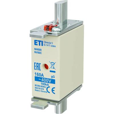 Nožová poistka ETI - NH000/gG/160A/500V