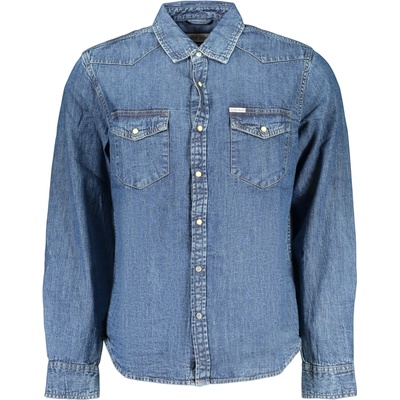 Guess Jeans pánska jednofarebná košeľa s dlhým rukávom other