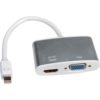 Преходник Roline 12.03. 3161, Mini DisplayPort(м) към VGA/HDMI(ж), бял (12.03.3161)