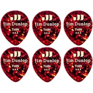 Dunlop 485R-05TH Celluloid Teardrop 6 Перце за китара (485R05TH-6PACK-SET)