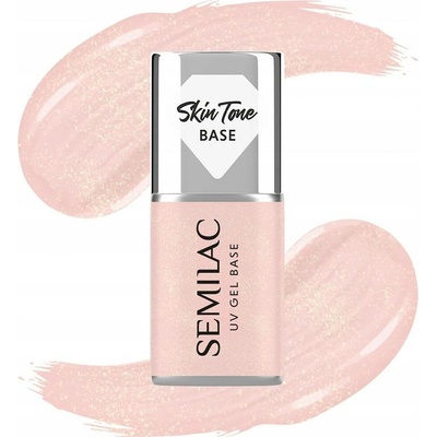 Semilac báze Skin Tone Cover Glitter Peach 7ml
