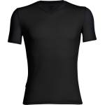 Icebreaker Мъжко мериносово термобельо Icebreaker Anatomica S/S V Merino base layer - Black / Monsoon - размер XXL (015-0487-0115)