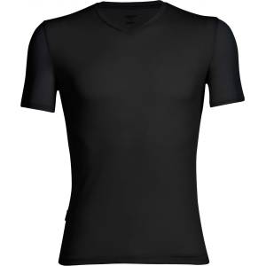 Icebreaker Мъжко мериносово термобельо Icebreaker Anatomica S/S V Merino base layer - Black / Monsoon - размер XXL (015-0487-0115)