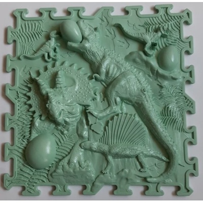 OrtoNature Masážní ortopedické podložky Dino rodina tvrdé Barva: Pastelová zelená