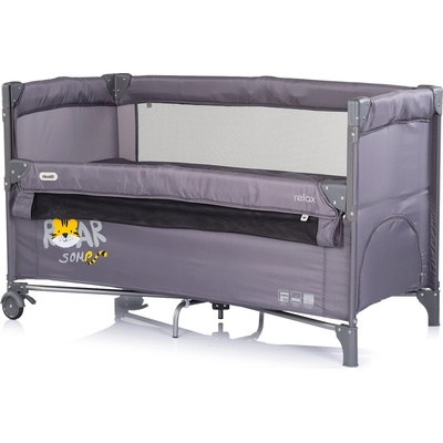 Chipolino Бебешка кошара с падаща страна Chipolino - Релакс, тигър, тъмносива (KOSIRE266CH)