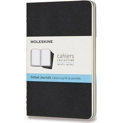 Moleskine Sešity Cahier A6 tečkovaný 3 ks černý