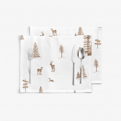 Goldea vánoční prostírání z pevné bavlny beskydy 2ks 30x40cm