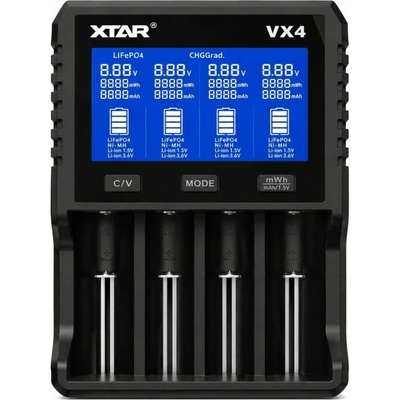 XTAR VX4 s LCD displejom, 4 porty, 18650 / 21700 / AA / AAA
