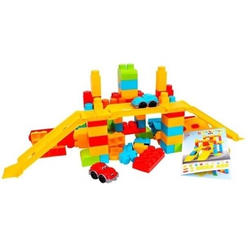 Mikro trading Kostky stavební 90 ks s dráhou a auty