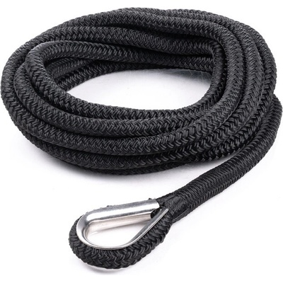 QVARKEN kotviace lano s očnicou čierne 12 mm/3m