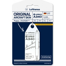 Přívěsek na klíče AVIATIONTAG z letadla Lufthansa Airbus A340-D-AIHR