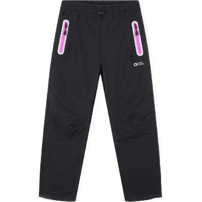 Kugo HK8583 dívčí letní softshellové kalhoty s růžovým zipem černá