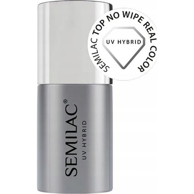 Semilac UV Gel Top No Wipe Real Color vrchní gelový lak pro ochranu a lesk bez výpotku 7 ml