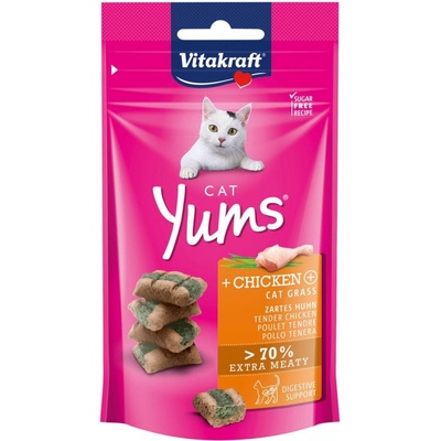 Vitakraft Cat Yums kuřecí maso a kočičí tráva 3 x 40 g
