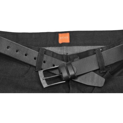 Penny Belts pánský černý kožený pásek 35-60