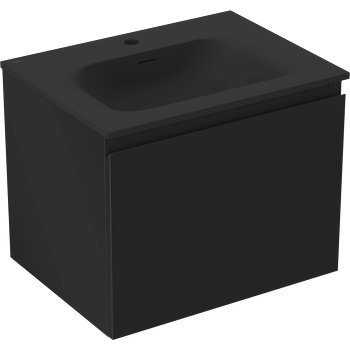 Mexen Orio шкаф за баня 60 см с мивка Vela, 1 чекмедже, черен мат - 91A10-06047-1-BF71-W23M71 (91A10-06047-1-BF71-W23M71)