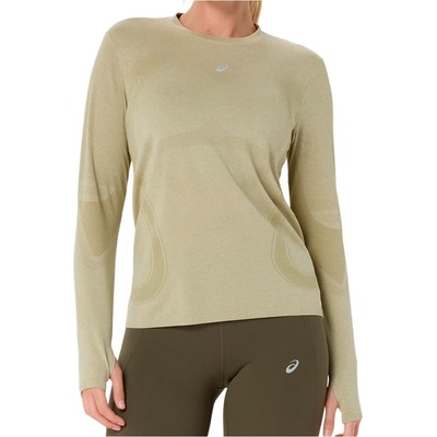 Asics Дамска тениска Asics Women's Road Seamless L/S Top Running shirt - Khaki / Cream (916-4757-0313)