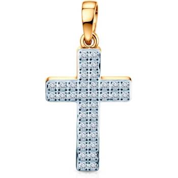 SAVICKI Висулка с кръстче Savicki: двуцветно злато, диаманти