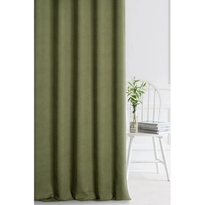 Dekorační látka Adéla - khaki - 295 cm obšití okrajů 295