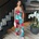 AX Paris Multi Tie Dye Printed Strappy Tie Waist Jumpsuit - Multi