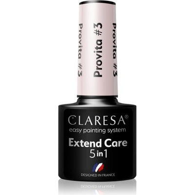 Claresa Extend Care 5 in 1 Provita podkladový lak pre gélové nechty s regeneračným účinkom odtieň #3 5 g