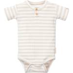 Little Dutch Бебешко боди с къс ръкав Little Dutch - На райета, Sand/White, 62 cm, 2-4 м (CL24220010) - ozone