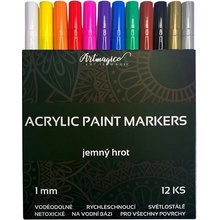 Artmagico Premium akrylové markery jemný hrot 1,0 mm sada 12 ks