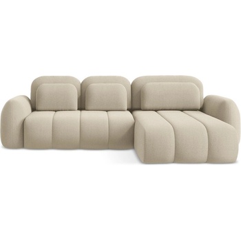 makamii Светлокафяв разтегателен ъглов диван с място за съхранение от букле (десен ъгъл) Pele - Makamii (PELE_RCF_40_P1_C3)