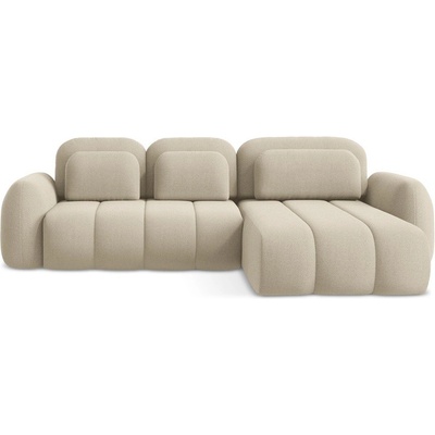 makamii Светлокафяв разтегателен ъглов диван с място за съхранение от букле (десен ъгъл) Pele - Makamii (PELE_RCF_40_P1_C3)